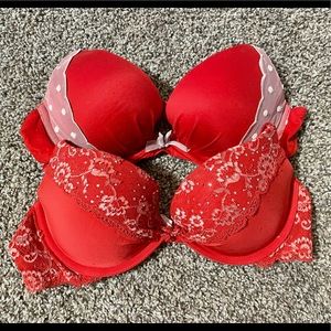 Bundle of Two 36B Red Victoria Secret Bras Lace